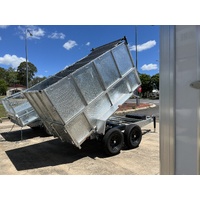 10 x 5 ft Tandem Hydraulic Tipper Skip Bin Trailer with Ramps ATM 4490kg