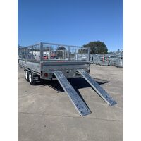 12 x 7 ft Tandem Flat Deck Trailer with Loading Ramps ATM 3500kg