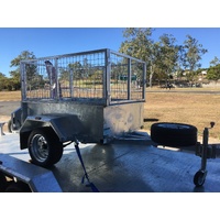 5x3 Tipping Box Trailer with Cage and Spare Tyre – ATM 750kg